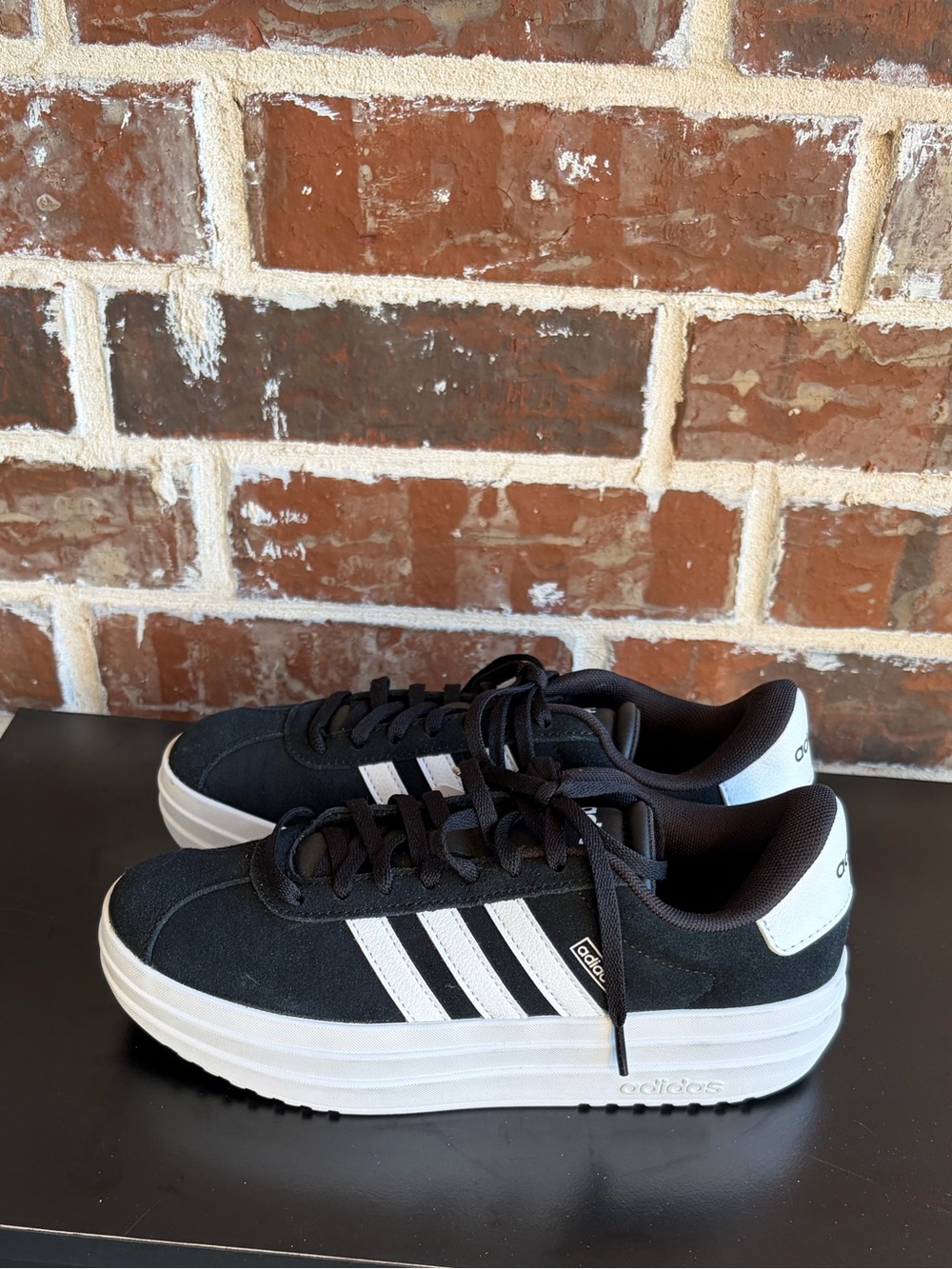 adidas VL Court Bold Core Black Cloud White Platform Sneakers Size 6 NWT - Picture 4 of 14